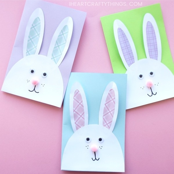 We have the most adorable DIY Easter Card to share with you today. This cute bunny card is especially easy to make with the help of our downloadable template. It makes a great afternoon Easter craft and is sure to delight anyone who receives it as a cute DIY Easter Card.