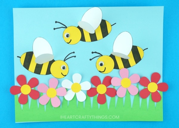 paper bee craft 5x7 2