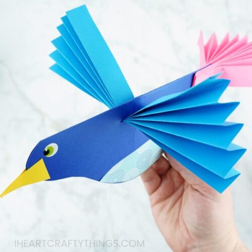 How To Make A Colorful Paper Bird Craft -Fun Paper Craft For Kids Of