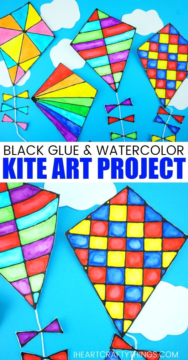 black glue kite art project 5