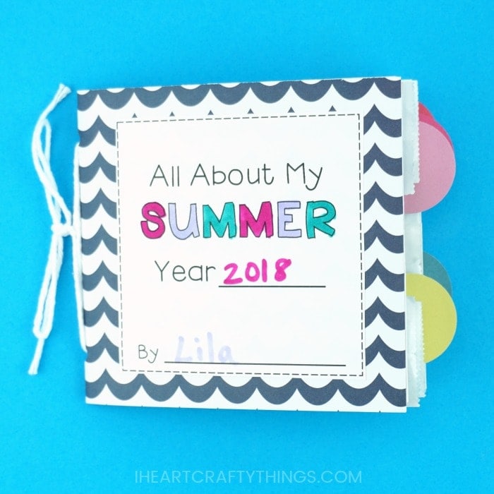 Bottle up summer memories with this fun paper bag summer memory book for kids. It's a project that kids can start now and have fun working on all summer long. Easy paper bag book and summer craft for kids.