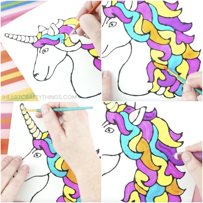 black glue unicorn art project 6