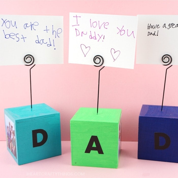 These simple DIY Photo Blocks make perfect gifts, especially for Father's Day. See how easy these DIY photo blocks are to make. Dad or Grandpa can place them on their desk at home or work as a special reminder of how much they are loved.