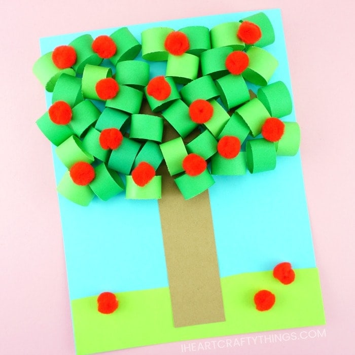 3d paper apple tree craft 1