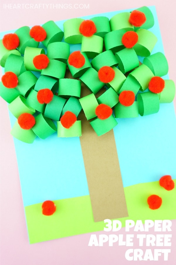 3d paper apple tree craft 4