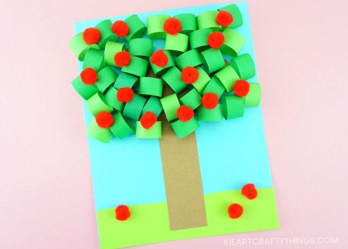 3d paper apple tree craft 5