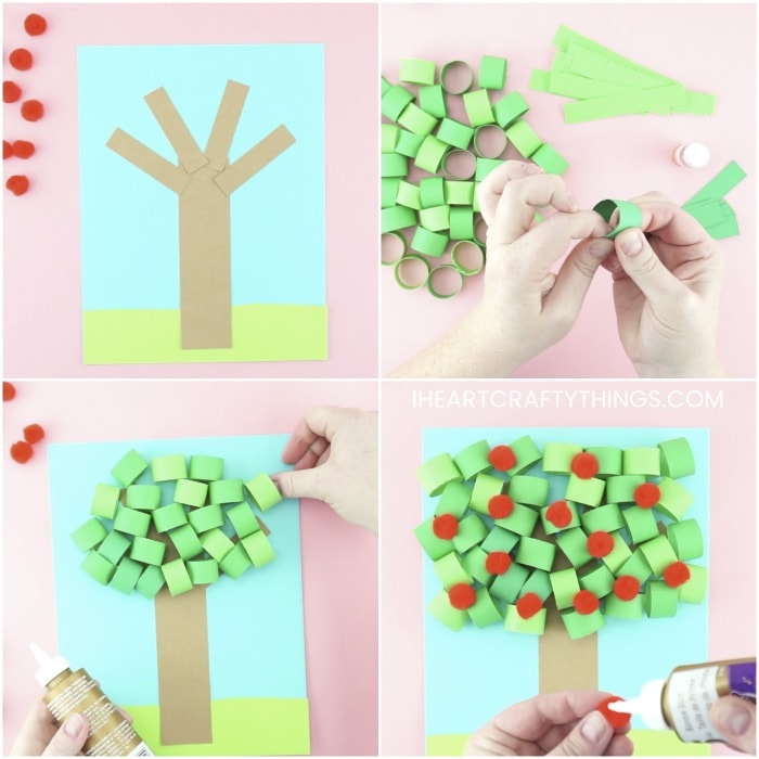 3d paper apple tree craft 6