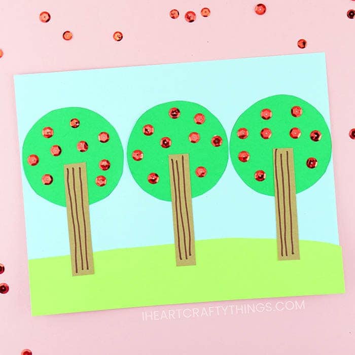 simple apple tree drawing