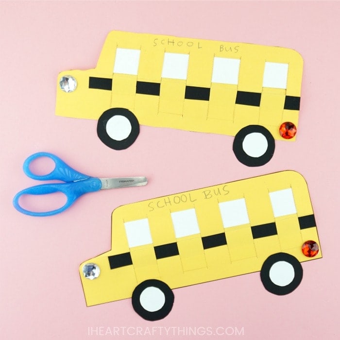 paper weaving school bus craft 1