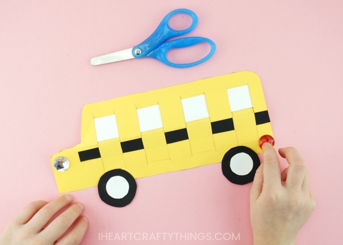 paper weaving school bus craft 12