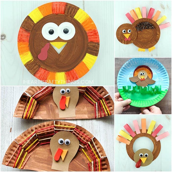 These paper plate Thanksgiving crafts are simple, fun and perfect for Thanksgiving arts and crafts time. Fun paper plate turkey crafts for kids.
