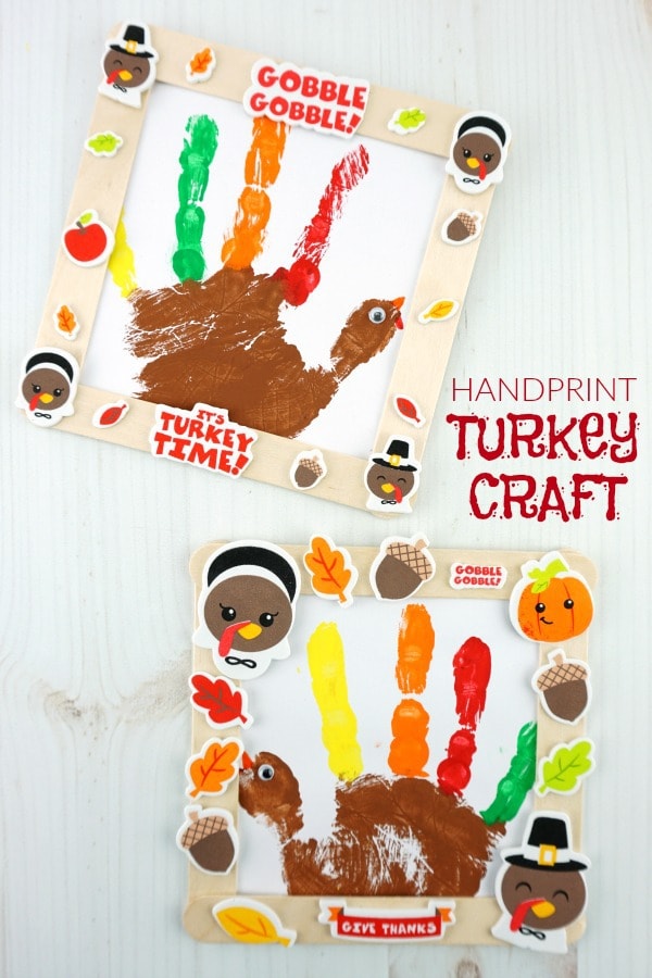 handprint turkey craft pin