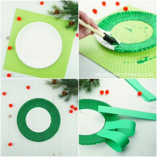 Paper Plate Christmas Wreath Craft I Heart Crafty Things