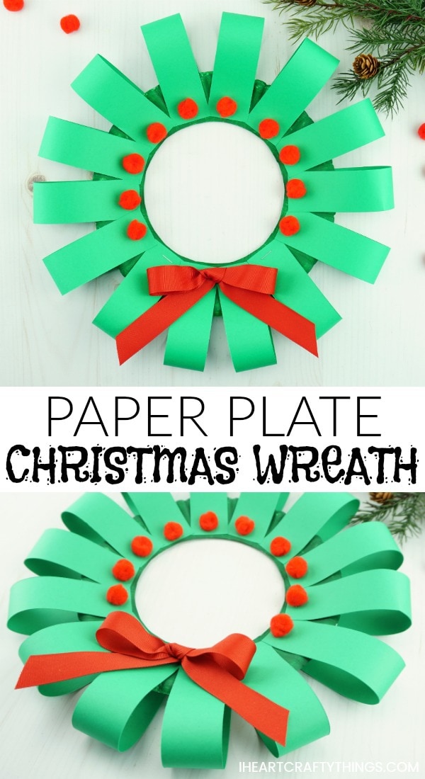 Paper Plate Christmas Wreath Craft  I Heart Crafty Things