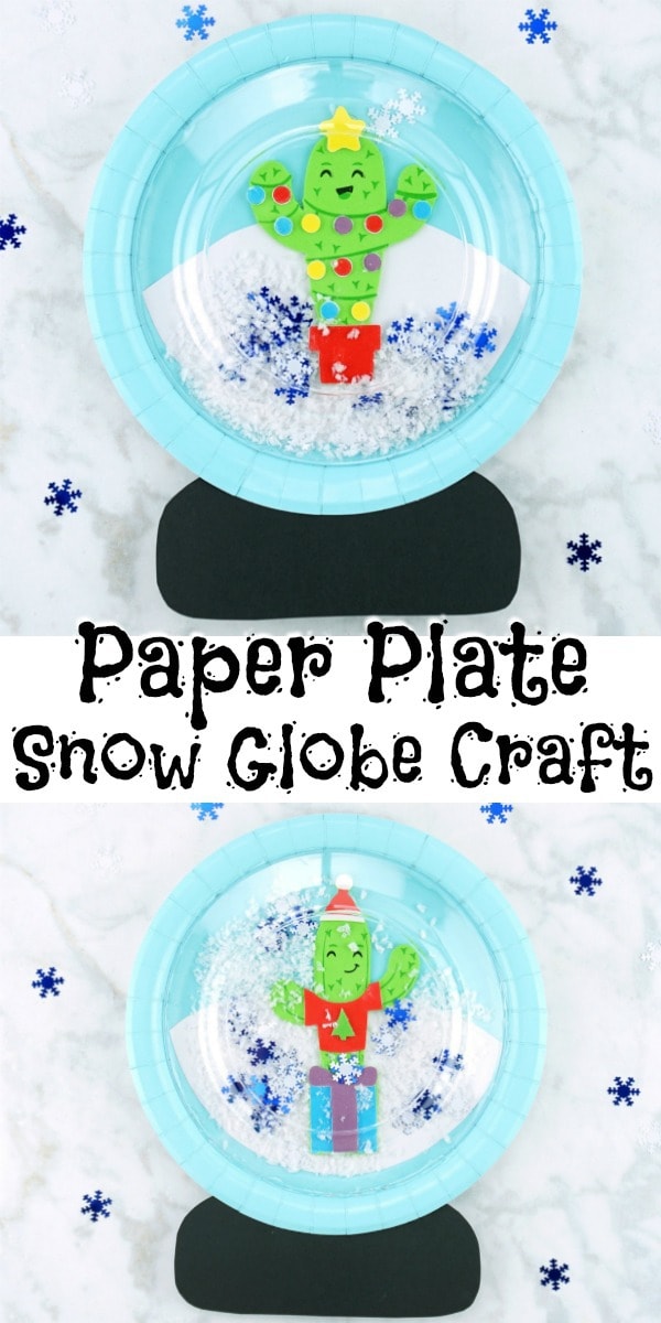 Plastic Plate Snow Globe Craft for Kids - Red Ted Art - Easy Winter Crafts