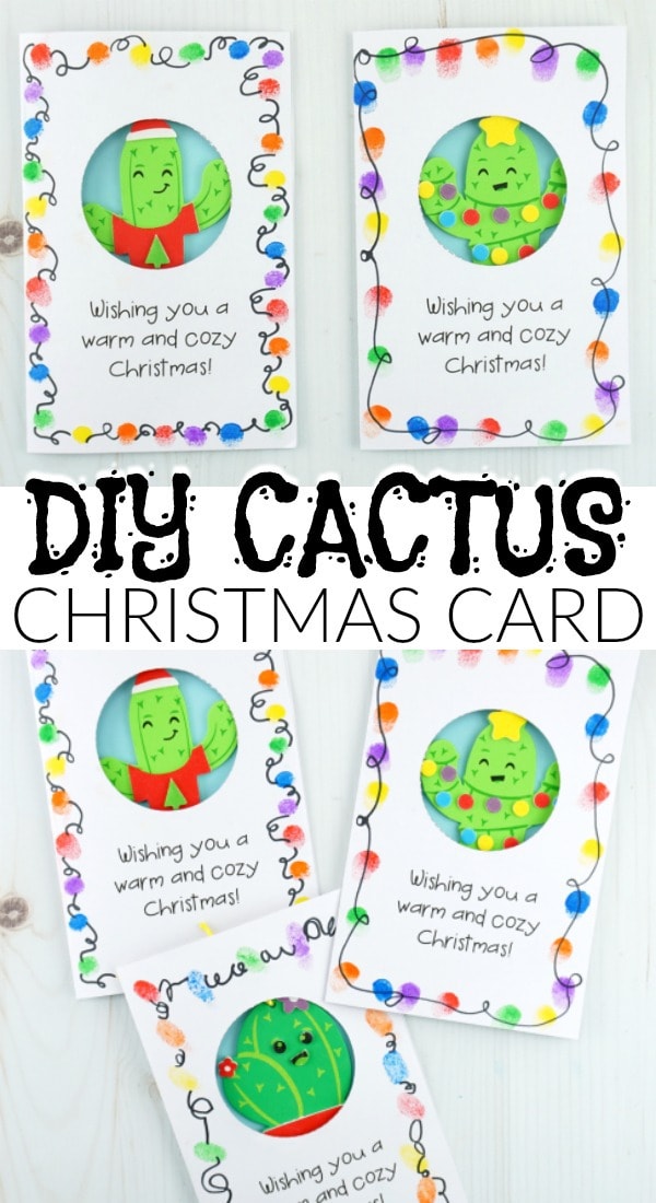 diy cactus christmas card pin