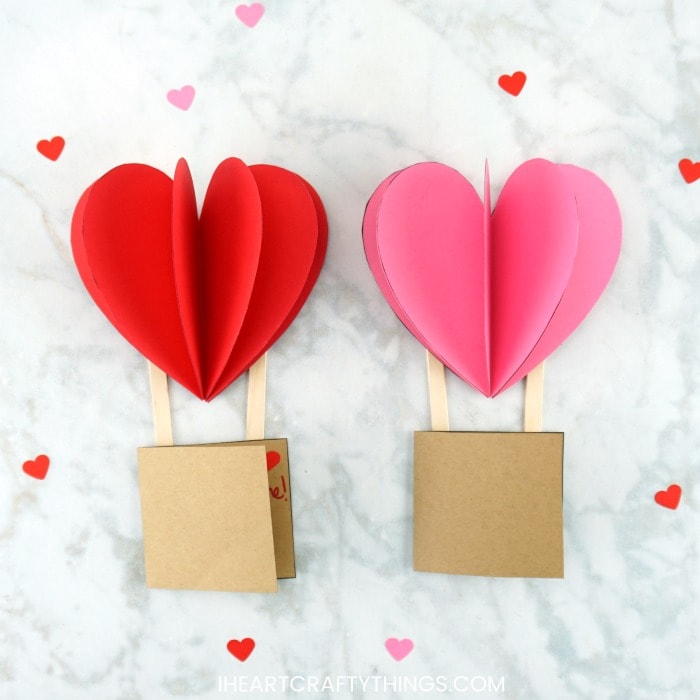 Couple Heart Hot Air Balloon Card Red / Pink -  UK  Easy diy  valentine's day cards, Valentine's day diy, Valentines cards