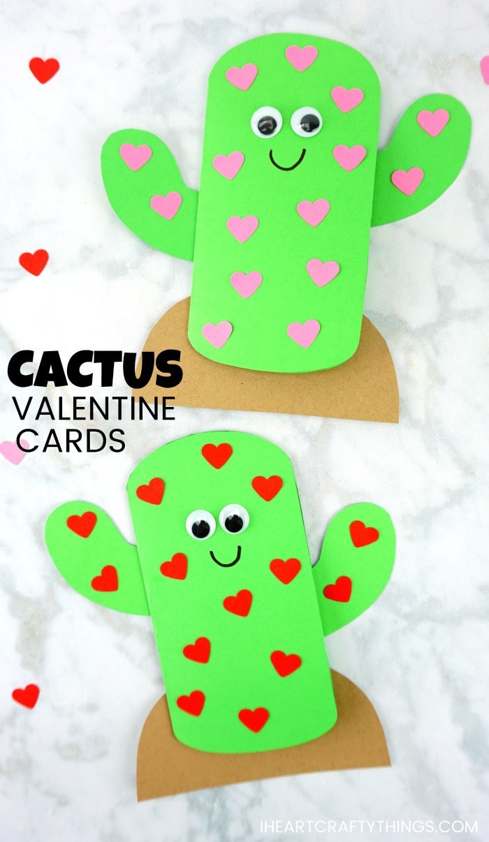 cactus valentine card pin