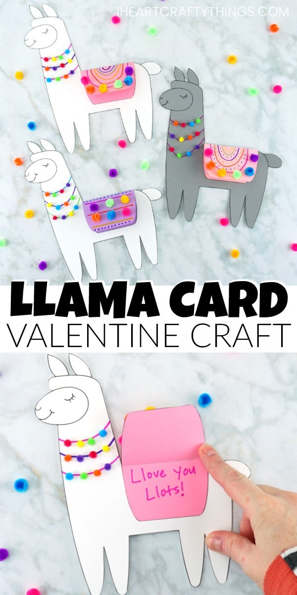 llama valentine craft pin