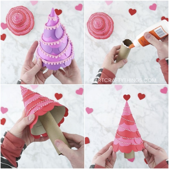 paper heart tree craft 9