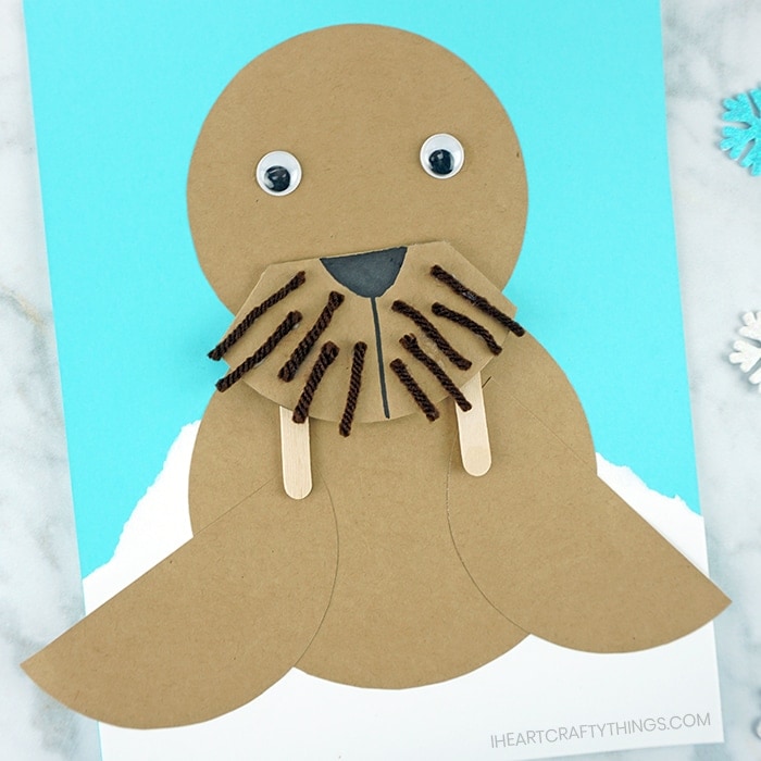 walrus paper bag puppet