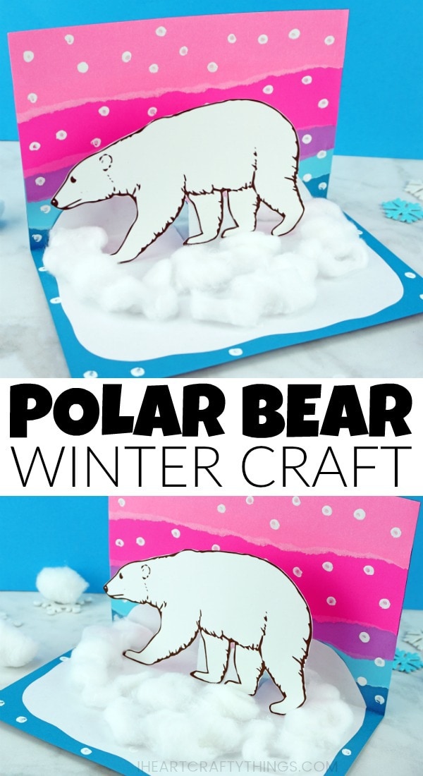 polar bear winter craft pin