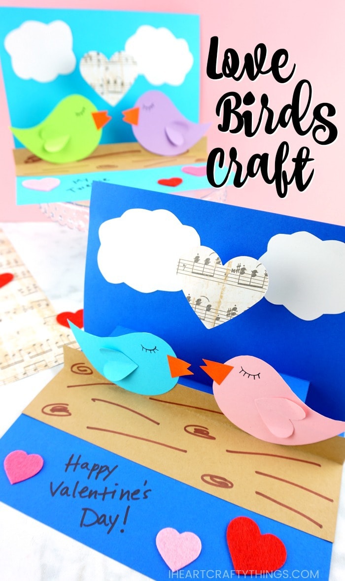 pop up love birds craft pin