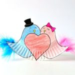 Kids will love making and playing with this adorable rocking paper plate love birds craft. Fun Valentine's Day craft for kids of all ages.