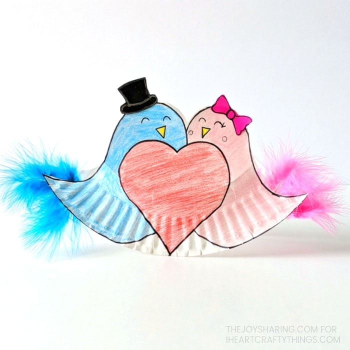Rocking Paper Plate Love Birds Craft - I Heart Crafty Things