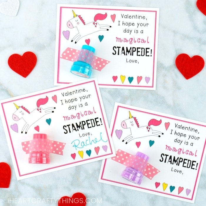 Download Printable Unicorn Valentine Cards I Heart Crafty Things