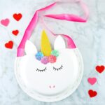 Learn how easy it is to make this paper plate unicorn Valentine holder. Fun alternative to a unicorn Valentine box for toddlers and preschoolers.