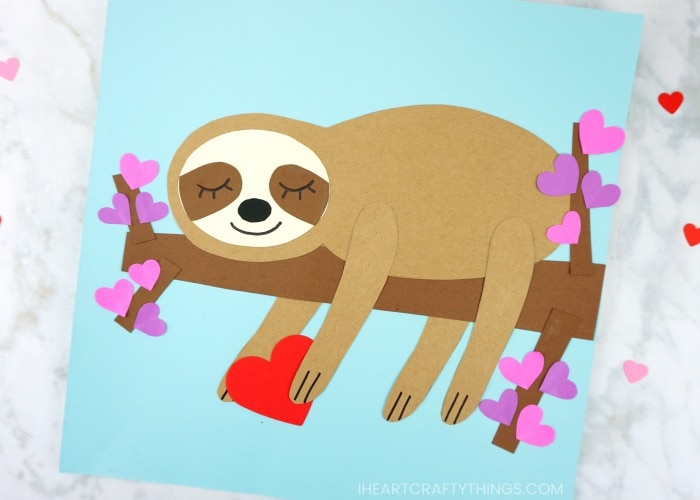 Valentine's Day Sloth Craft Idea For Kids