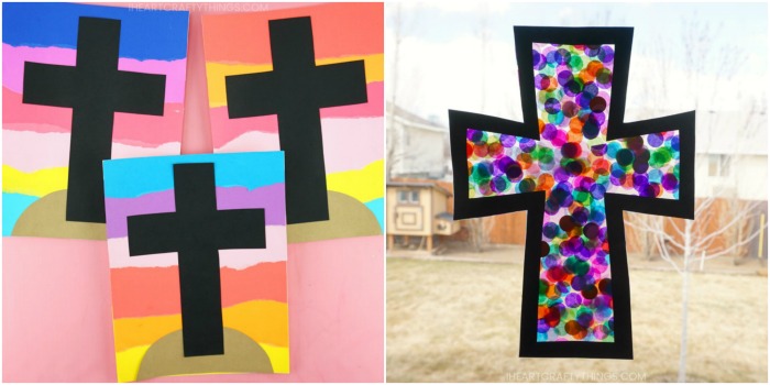 paper cross craft and stained glass cross craft