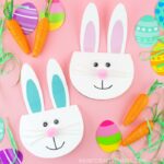 Simple Easter Bunny Card for kids -Make this cute bunny greeting card with our free printable template. Easy Easter craft for kids and diy Easter card.