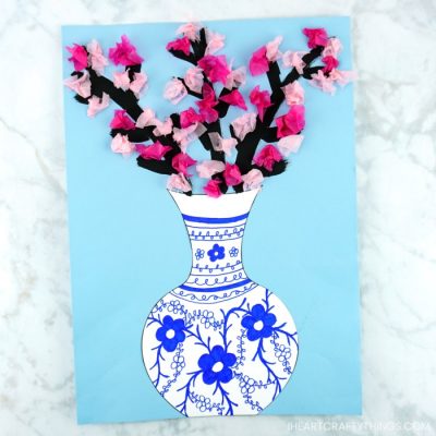 How To Make A Cherry Blossom Art Project - I Heart Crafty Things