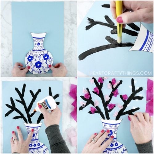 How To Make A Cherry Blossom Art Project - I Heart Crafty Things