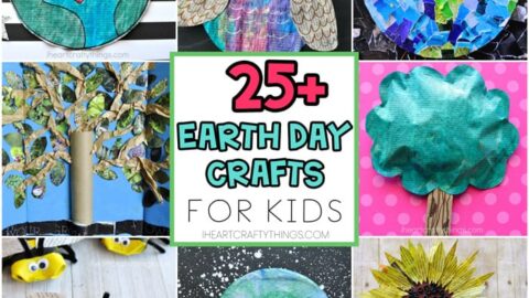 25+ Earth Day Crafts for Kids -Easy craft ideas for kids of all ages using recycled materials like newspaper, cardboard and magazines for Earth Day.