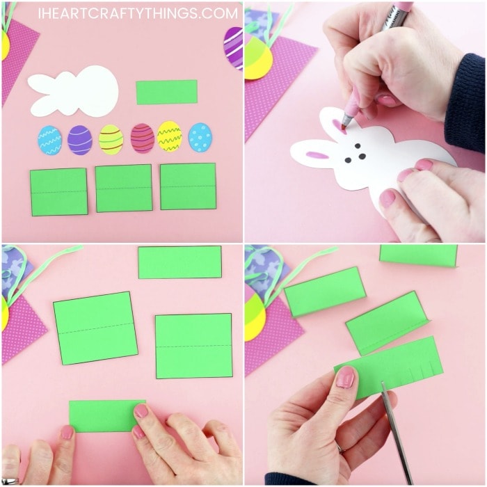 easter bunny pop up card template