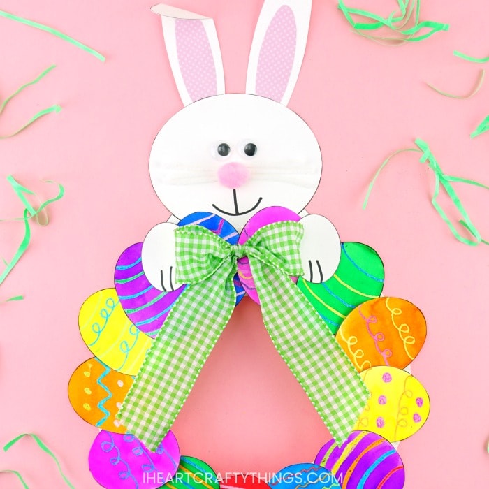 paper plate easter egg wreath 1