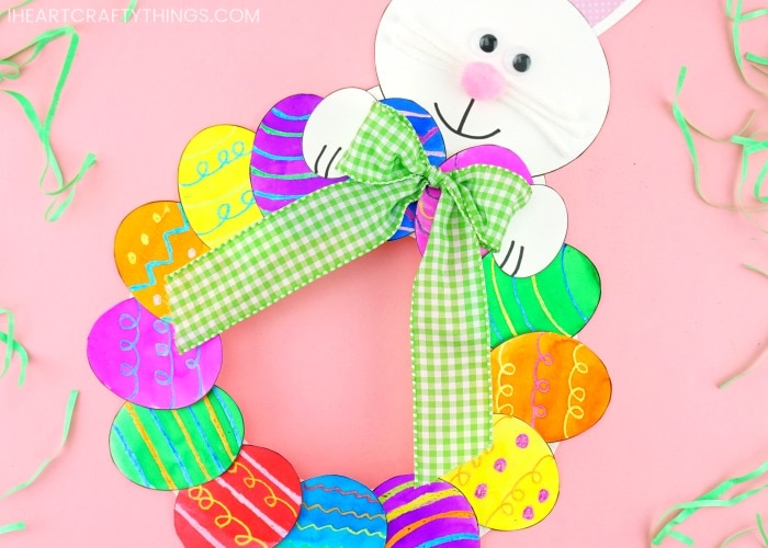 paper plate easter egg wreath 4