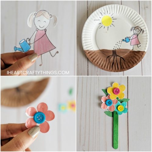 Paper Plate Growing Flower Craft - I Heart Crafty Things