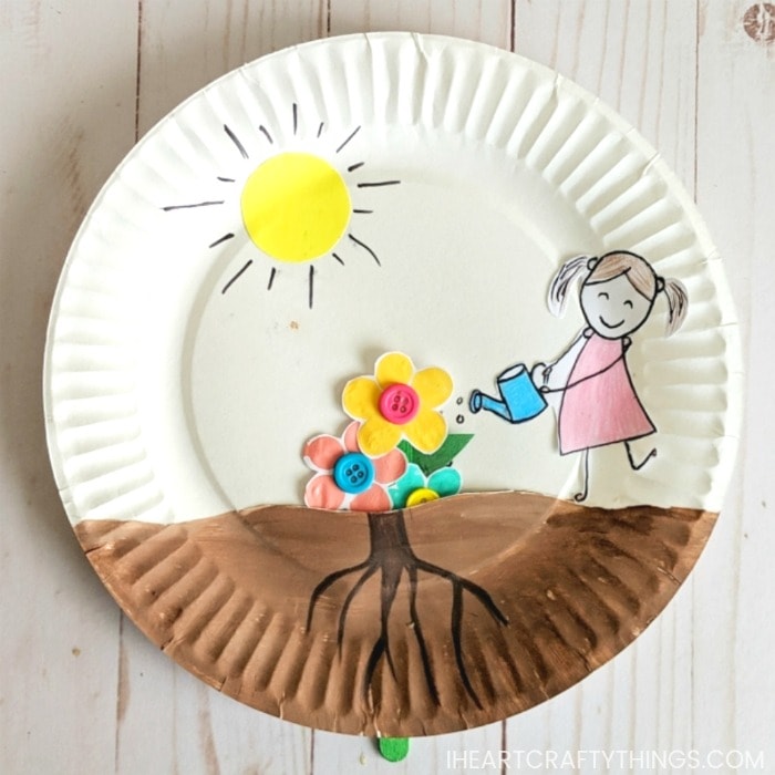 spring paper plates