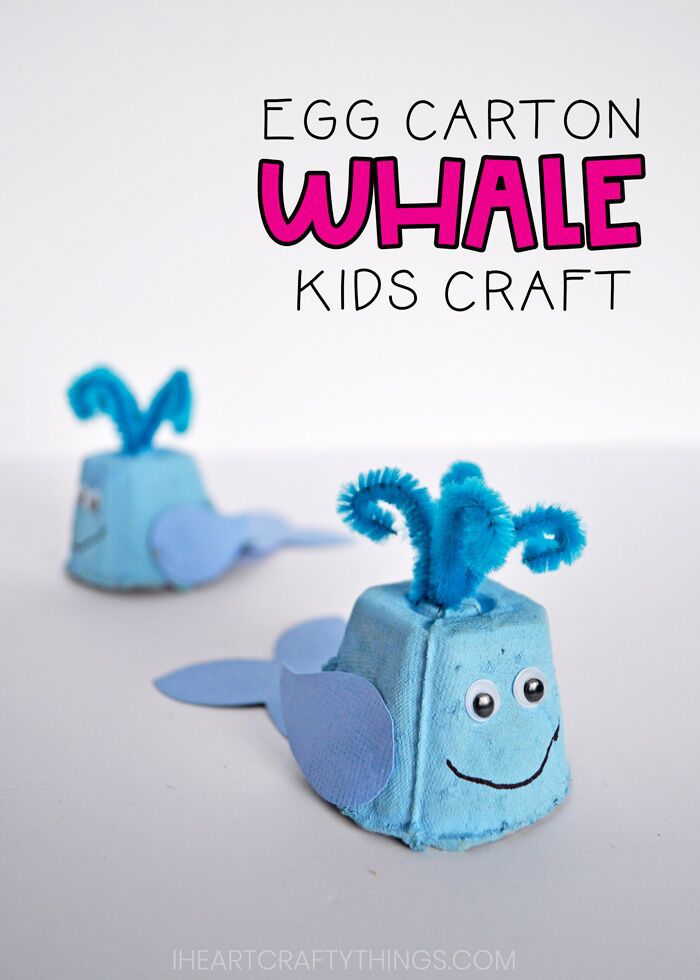 This Egg Carton Whale Craft is not only fun for the kids to make, but it makes for an adorable recycled craft!