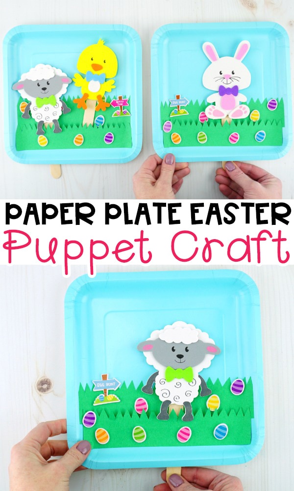 paper plate easter puppet craft pin 2