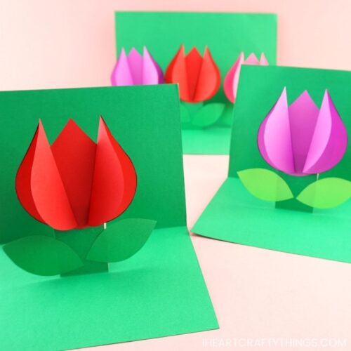 How To Make A Pop Up Flower Card Easy Spring Tulip Craft For Kids