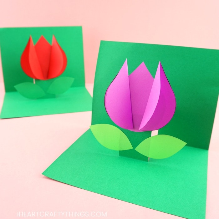 How To Make A Pop Up Flower Card Easy Spring Tulip Craft