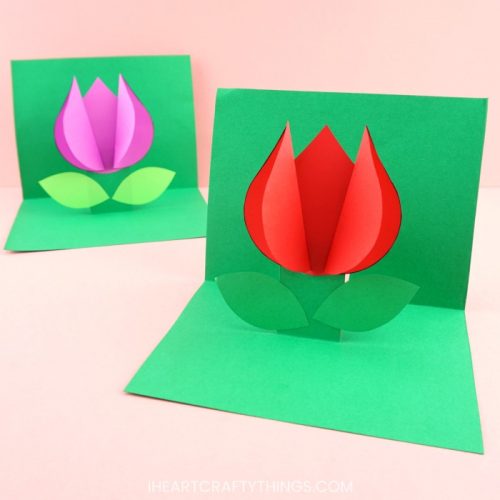 How To Make A Pop Up Flower Card - Easy Spring Tulip Craft For Kids 