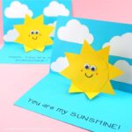 Simple and easy You are my Sunshine Card for kids to make for Mother's Day, Father's Day or as a handmade greeting card for any time of year -Free template!