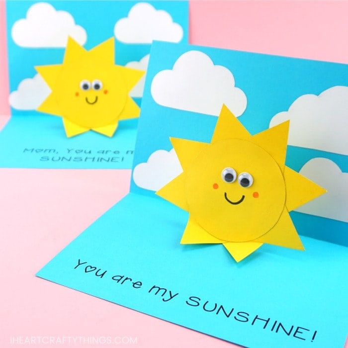 You Are My Sunshine Card -Easy Pop Up Sun Card Template! - I Heart