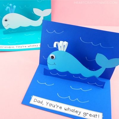 Father's Day Pop Up Card - I Whaley Love You Dad! - I Heart Crafty Things